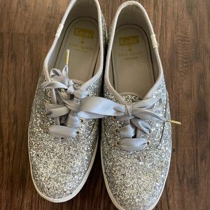 Keds for Kate Spade Silver Glitter Sneakers